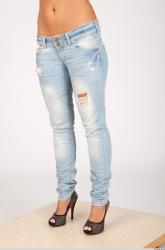 Leg Whole Body Woman Casual Jeans Slim Studio photo references